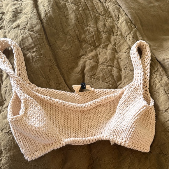 nia thomas Tops - Nia Thomas crochet crop top cream size large